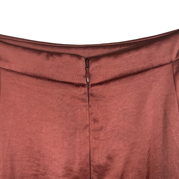 Express Women’s Satin Drape Midi Skirt in Rust Size 6 - Picture 3 of 9